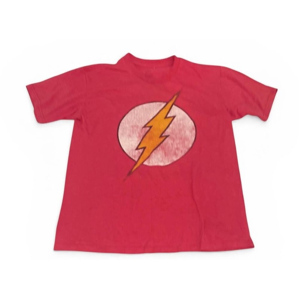 DC Comics The Flash Logo T Shirt Mens M Red Distressed Graphic Tee